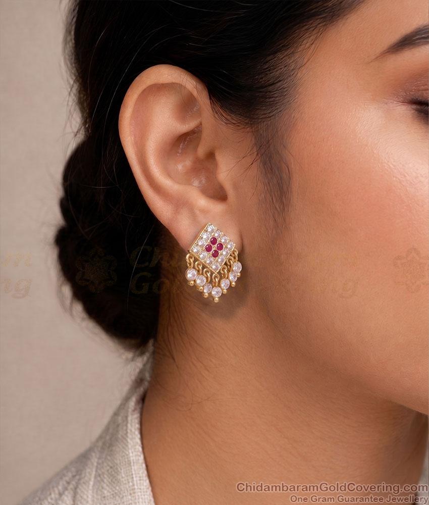 New Model Gati Stone Designer Impon Earring Online ER5816 New Model Gati Stone Designer Impon Earring Online ER5816