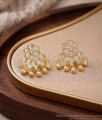 Full White Stone Flower Design Impon Dangler Earring ER5819