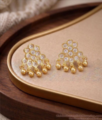 Full White Stone Flower Design Impon Dangler Earring ER5819 Full White Stone Flower Design Impon Dangler Earring ER5819