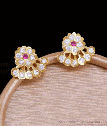 Buy New Model Floral Ruby Dangler Earrings ER5822 Buy New Model Floral Ruby Dangler Earrings ER5822