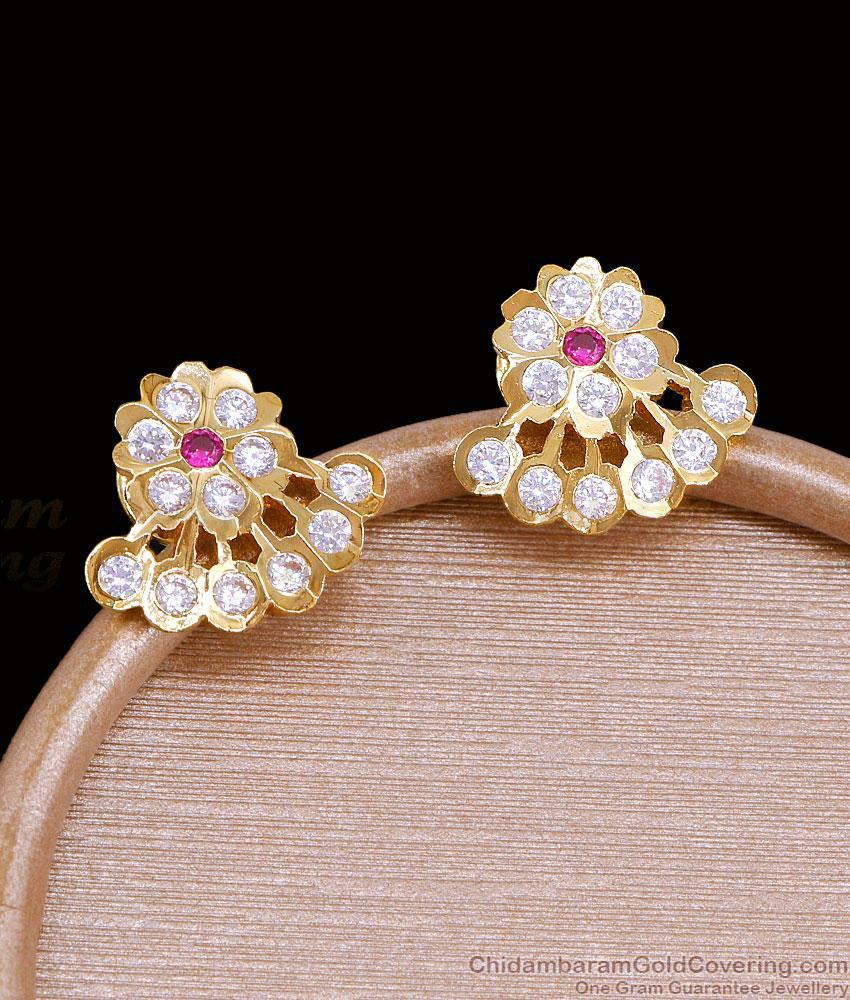 Buy New Model Floral Ruby Dangler Earrings ER5822 Buy New Model Floral Ruby Dangler Earrings ER5822