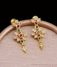 Multicolor Stone Floral Drop Earrings Impon Jewelry ER5823 Multicolor Stone Floral Drop Earrings Impon Jewelry ER5823