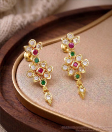 Multicolor Stone Floral Drop Earrings Impon Jewelry ER5823 Multicolor Stone Floral Drop Earrings Impon Jewelry ER5823
