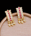 South Indian 5 Metal Stone Earring J Type For Women ER5827 South Indian 5 Metal Stone Earring J Type For Women ER5827