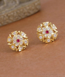 New Arrival Floral Design Impon Studs Stone Earring ER5832 New Arrival Floral Design Impon Studs Stone Earring ER5832