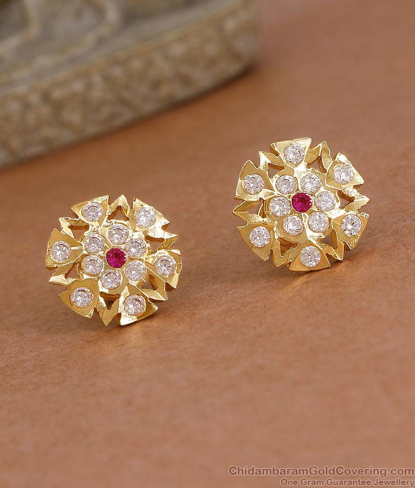 New Arrival Floral Design Impon Studs Stone Earring ER5832