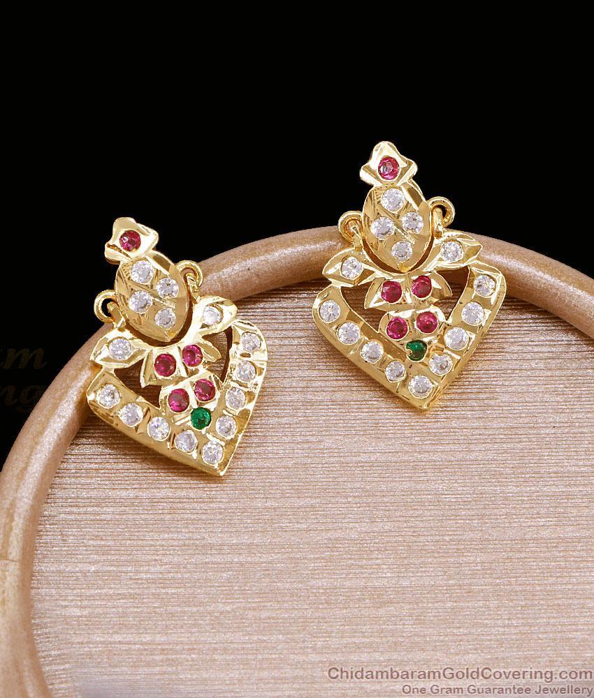 Multi Color Stone Impon Panchaloha Earring Online ER5838