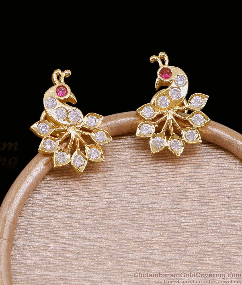 Beautiful Peacock Design Impon Stone Earring ER5839 Beautiful Peacock Design Impon Stone Earring ER5839