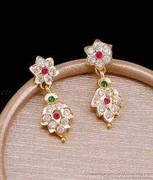 Floral Design Five Metal Impon Dangler Earring ER5843 Floral Design Five Metal Impon Dangler Earring ER5843