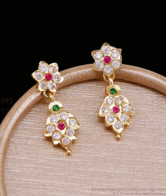 Floral Design Five Metal Impon Dangler Earring ER5843