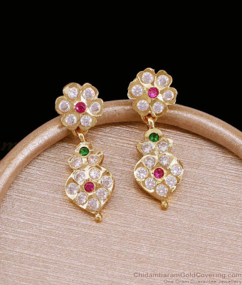 Latest Impon Gati Stone Floral Earring Design Online ER5844