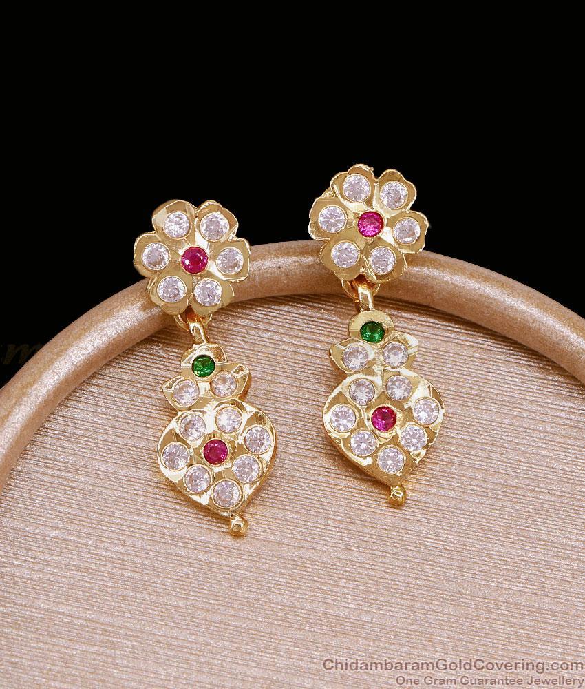 Latest Impon Gati Stone Floral Earring Design Online ER5844 Latest Impon Gati Stone Floral Earring Design Online ER5844