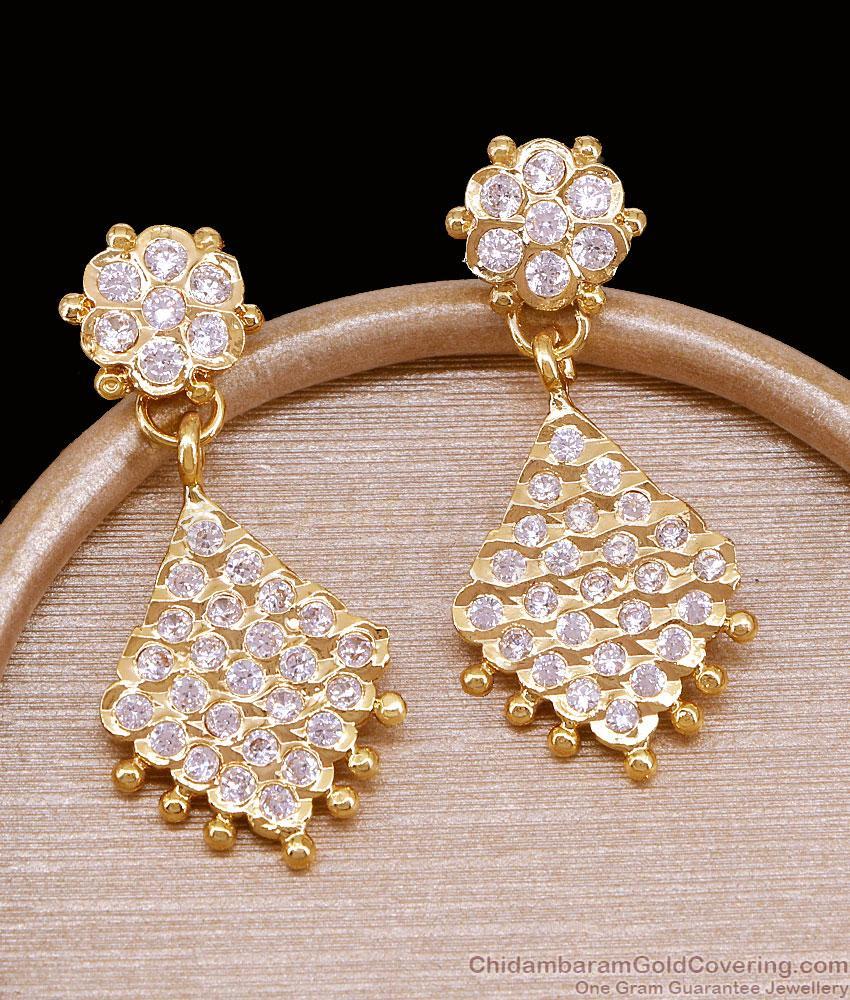 Premium Quality Impon White Stone Earring For Wedding ER5845