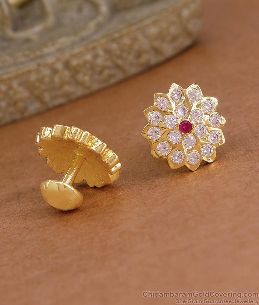 New Arrival Big Screw Back Impon Stud Stone Earring ER5850 New Arrival Big Screw Back Impon Stud Stone Earring ER5850