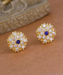 High Quality Five Metal Sapphire Stone Earring ER5851 High Quality Five Metal Sapphire Stone Earring ER5851