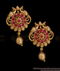 Antique Gold Peacock Design Dangler Earrings ER5855