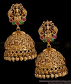 South Indian Antique Gold Lakshmi Jhumki Earring Temple Wear ER5862 South Indian Antique Gold Lakshmi Jhumki Earring Temple Wear ER5862