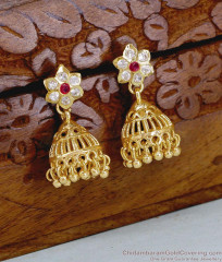Handcrafted Panchaloha Impon Floral Jhumki Earring ER5868