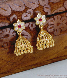 Handcrafted Panchaloha Impon Floral Jhumki Earring ER5868