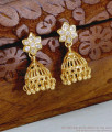 Full White Stone Bridal Wear Floral Jhumki Earring ER5869 Full White Stone Bridal Wear Floral Jhumki Earring ER5869