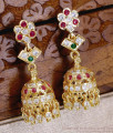 Trendy Floral Design Impon Multi Stone Drop Jhumka Online ER5875 Trendy Floral Design Impon Multi Stone Drop Jhumka Online ER5875