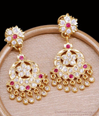 Bridal Wear Big Screw Back Impon Long Dangler Earring ER5878 Bridal Wear Big Screw Back Impon Long Dangler Earring ER5878