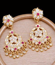 Bridal Wear Big Screw Back Impon Long Dangler Earring ER5878 Bridal Wear Big Screw Back Impon Long Dangler Earring ER5878