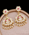 Traditional Ruby White Stone Impon Dangler Earring Online ER5880 Traditional Ruby White Stone Impon Dangler Earring Online ER5880