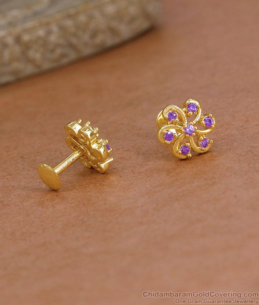 Amethyst Stone Flower Design Gold Imitation Stud Earring ER5886 Amethyst Stone Flower Design Gold Imitation Stud Earring ER5886