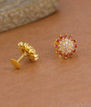 Beautiful Ruby White Stone Gold Tone Stud Earring ER5888 Beautiful Ruby White Stone Gold Tone Stud Earring ER5888