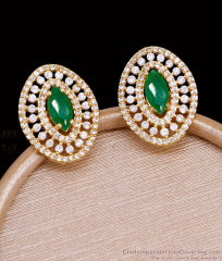 Latest Party Wear Big Emerald Stone Stud Earring Online ER5896 Latest Party Wear Big Emerald Stone Stud Earring Online ER5896