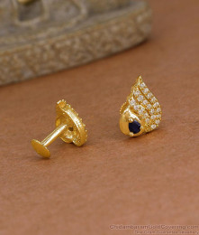 Small Gold Plated Black And White CZ Stone Wing Stud Earrings ER5902 Small Gold Plated Black And White CZ Stone Wing Stud Earrings ER5902