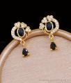 White American Diamond Swirl Black Drop Dangler Earring ER5911 White American Diamond Swirl Black Drop Dangler Earring ER5911