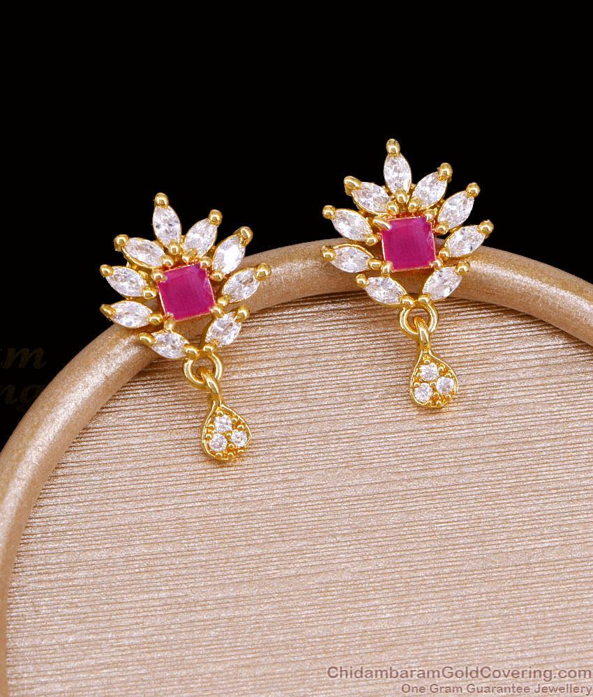 Trendy Ad Stone Gold Drop Earring For Women ER5917 Trendy Ad Stone Gold Drop Earring For Women ER5917