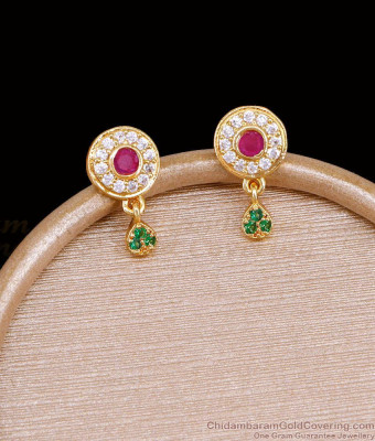 Elegant Multi Color Stone Gold Imitation Earring ER5918