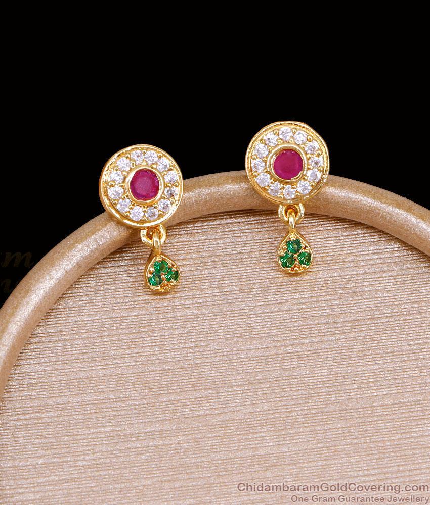 Elegant Multi Color Stone Gold Imitation Earring ER5918