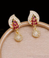 Glittering Ruby White Stone Gold Plated Mango Earring ER5922 Glittering Ruby White Stone Gold Plated Mango Earring ER5922
