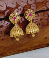 New Arrival Micro Gold Plated Jhumki Earring With Stone ER5928