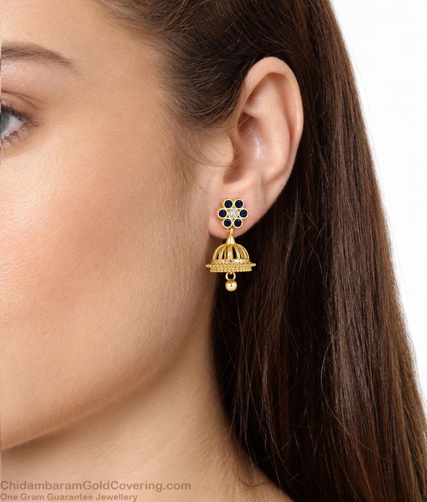 Traditional Black Stone Gold Imitation Jhumki Earring ER5929 Traditional Black Stone Gold Imitation Jhumki Earring ER5929