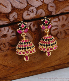 High Quality Ruby Black Stone Jhumki Earring For Women ER5932