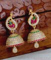 Grand Peacock Design Multicolor Stone Gold Jhumki Earring ER5933