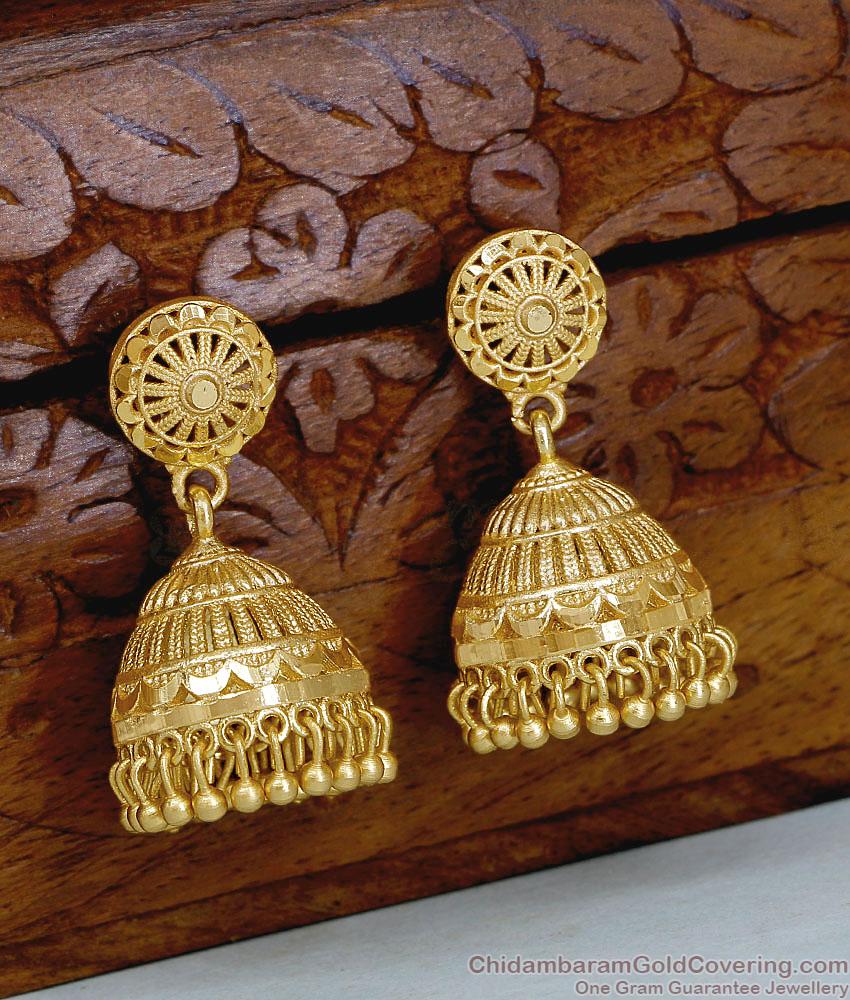 Premium Quality Two Gram Gold Jhumkas Bridal Earring ER5935 Premium Quality Two Gram Gold Jhumkas Bridal Earring ER5935