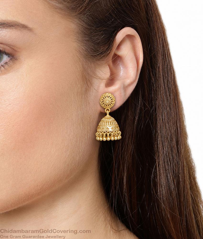 Premium Quality Two Gram Gold Jhumkas Bridal Earring ER5935 Premium Quality Two Gram Gold Jhumkas Bridal Earring ER5935