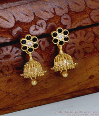 Traditional Black Stone Gold Imitation Bell Jhumkas ER5937