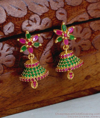 Handcrafted South Indian Floral Jhumki Earrings ER5938