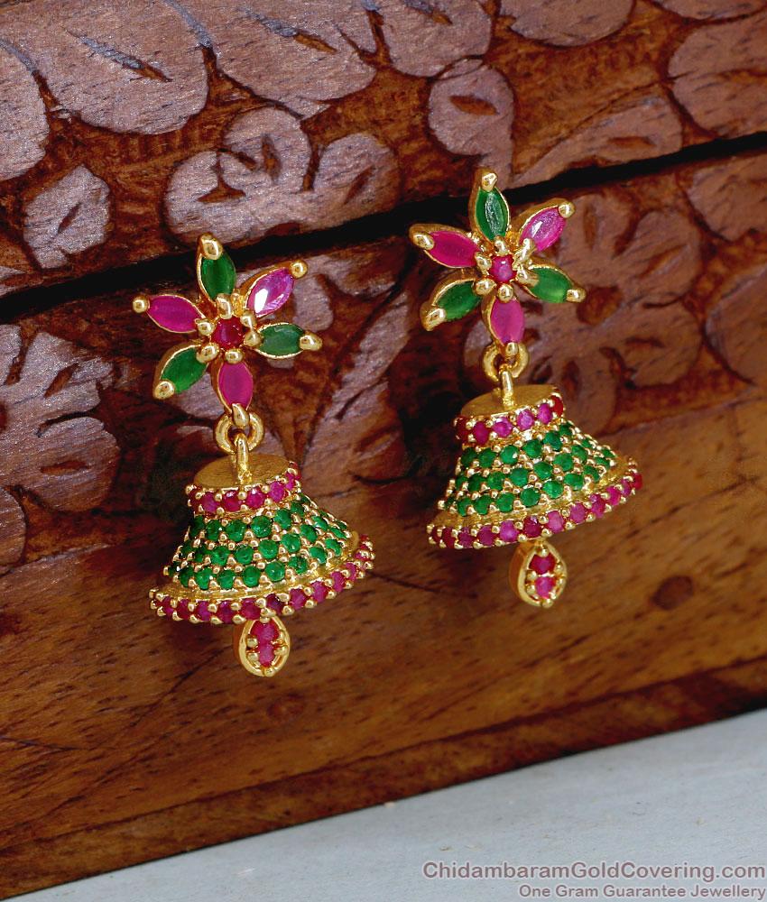 Handcrafted South Indian Floral Jhumki Earrings ER5938 Handcrafted South Indian Floral Jhumki Earrings ER5938
