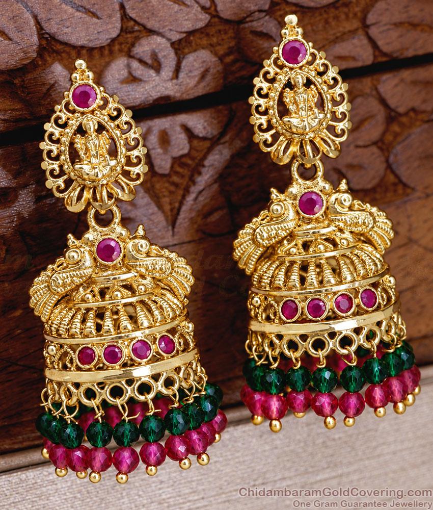 Premium South Indian Temple Jewelry Gold Plated Jhumkas ER5941 Premium South Indian Temple Jewelry Gold Plated Jhumkas ER5941