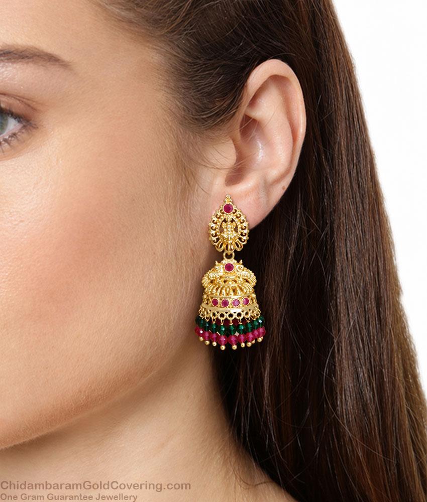 Premium South Indian Temple Jewelry Gold Plated Jhumkas ER5941 Premium South Indian Temple Jewelry Gold Plated Jhumkas ER5941