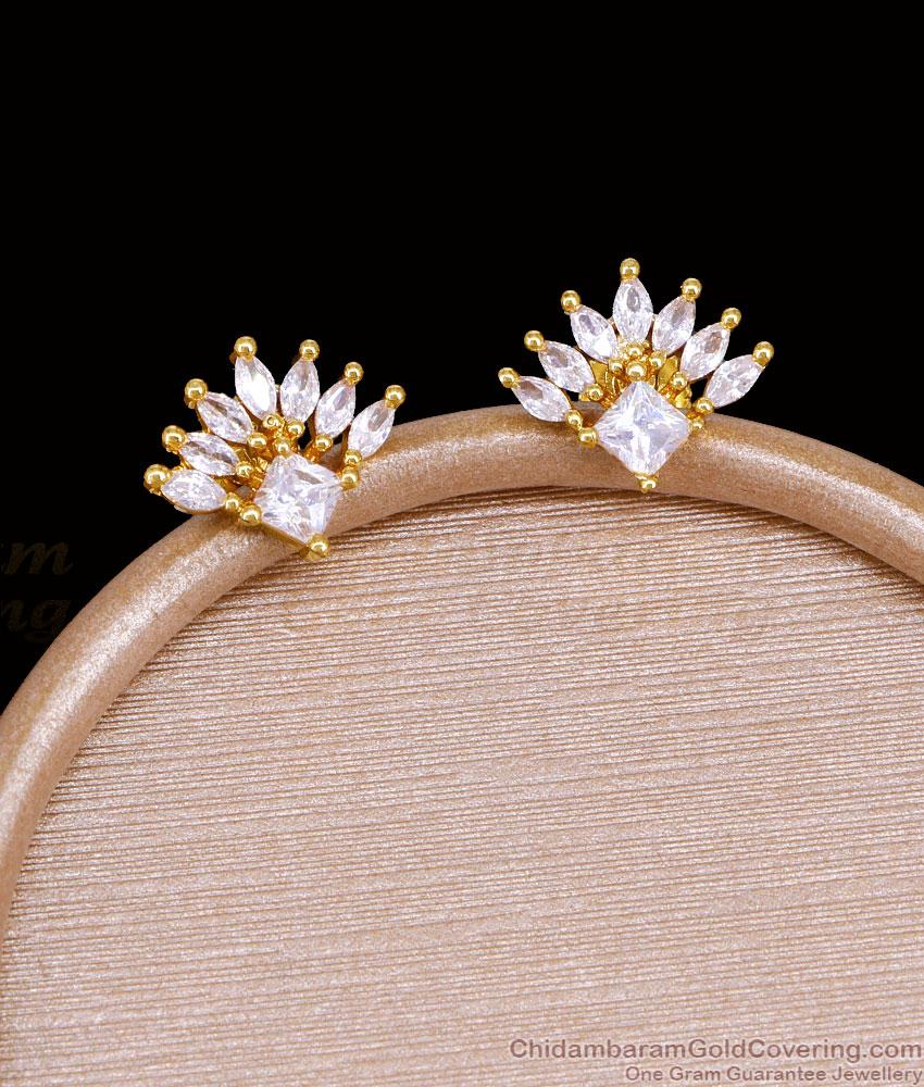 18K Gold Plated Clear Crystal Crown Stud Earrings ER5948 18K Gold Plated Clear Crystal Crown Stud Earrings ER5948