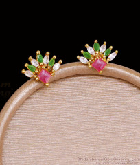 Multi Color Stone Gold Imitation Visiri Earring For Women ER5950